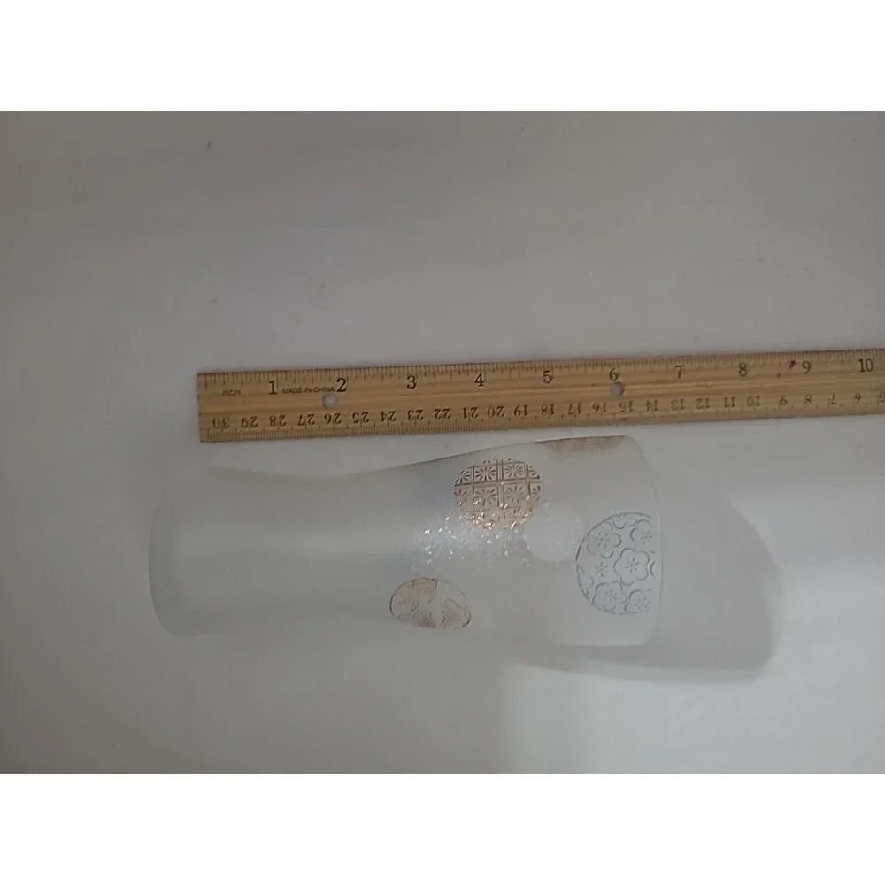 Aderia Frosted Beer Glasses Traditional Japanese Pattern Set Of 2
